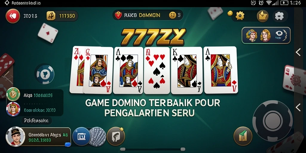 Tampilan screenshot 777ZX menampilkan gameplay seru permainan Domino.