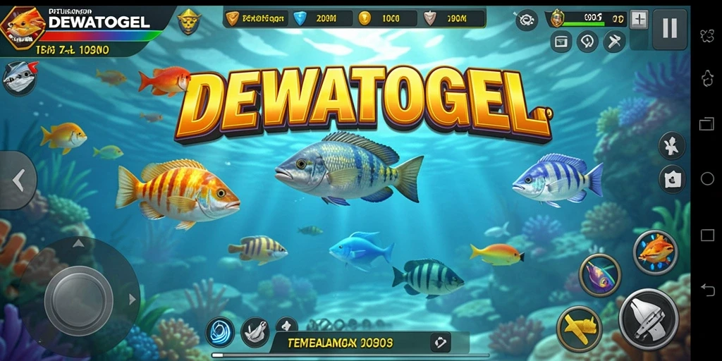 Tampilan gameplay menarik dari DEWATOGEL saat menembak ikan.