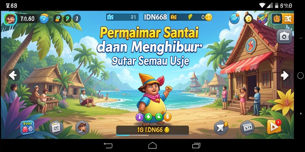 Tangkapan layar gameplay IDN668 yang penuh warna dan menarik.