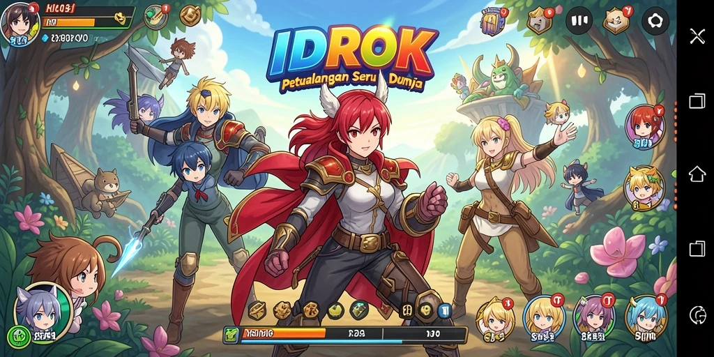 Screenshot utama IDROK menampilkan aksi keren dalam dunia Anime.