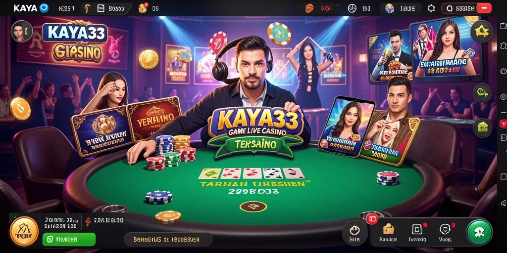 Screenshot KAYA33 menampilkan gameplay Live Casino yang mendebarkan.