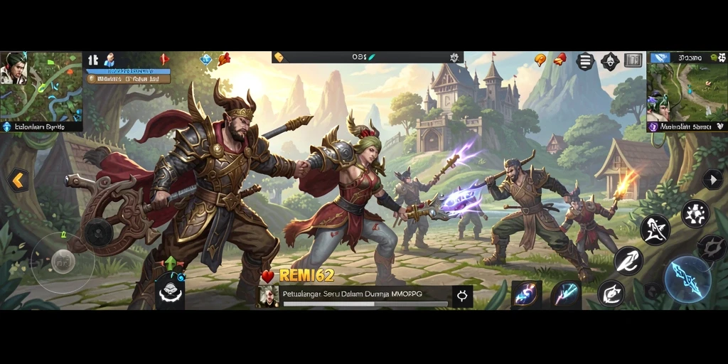 Screenshot utama REMI62 menampilkan aksi seru di dunia MMORPG.