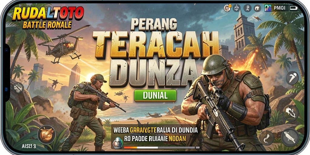 Tangkapan layar menampilkan aksi seru dalam gameplay Battle Royale RUDALTOTO.