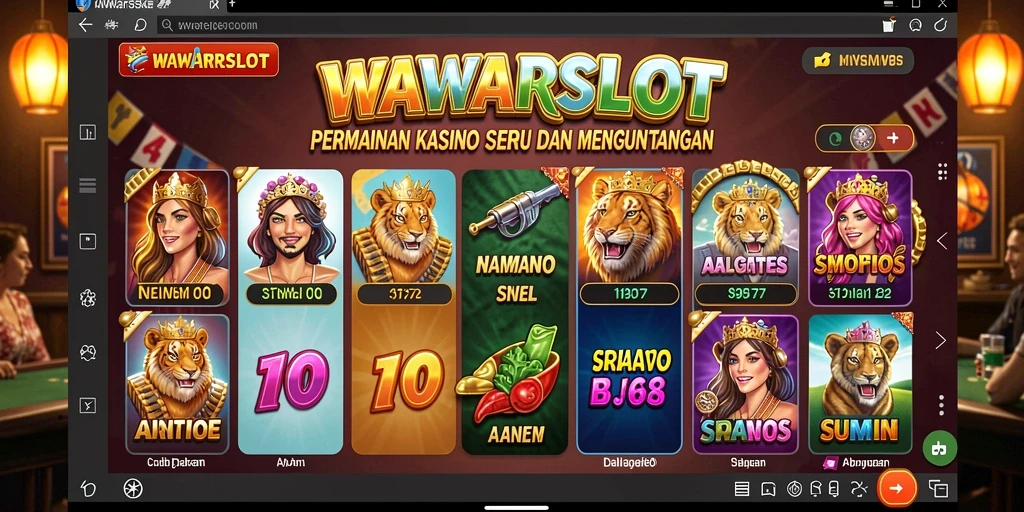 Tampilan gameplay seru dari WAWARSLOT dengan mesin slot yang menarik.