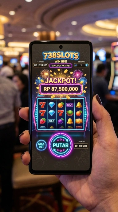 Tangkapan layar antarmuka aplikasi 738slots yang menarik.