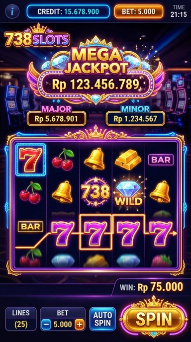 Screenshot profil aplikasi populer di 738slots.